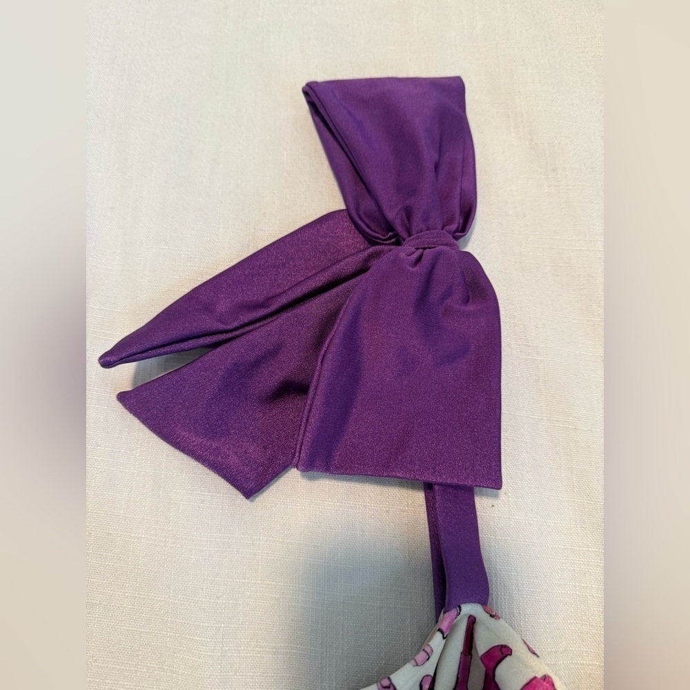 NWT Adriana Degreas Lipstick Cut-Out One Piece Swimsuit With Bows Small - Picture 8 of 12